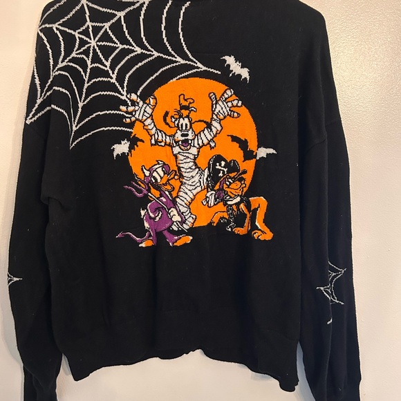 Disney Black Mickey and friendsHalloween Cardigan with Purple and Orange Accents - Picture 2 of 4